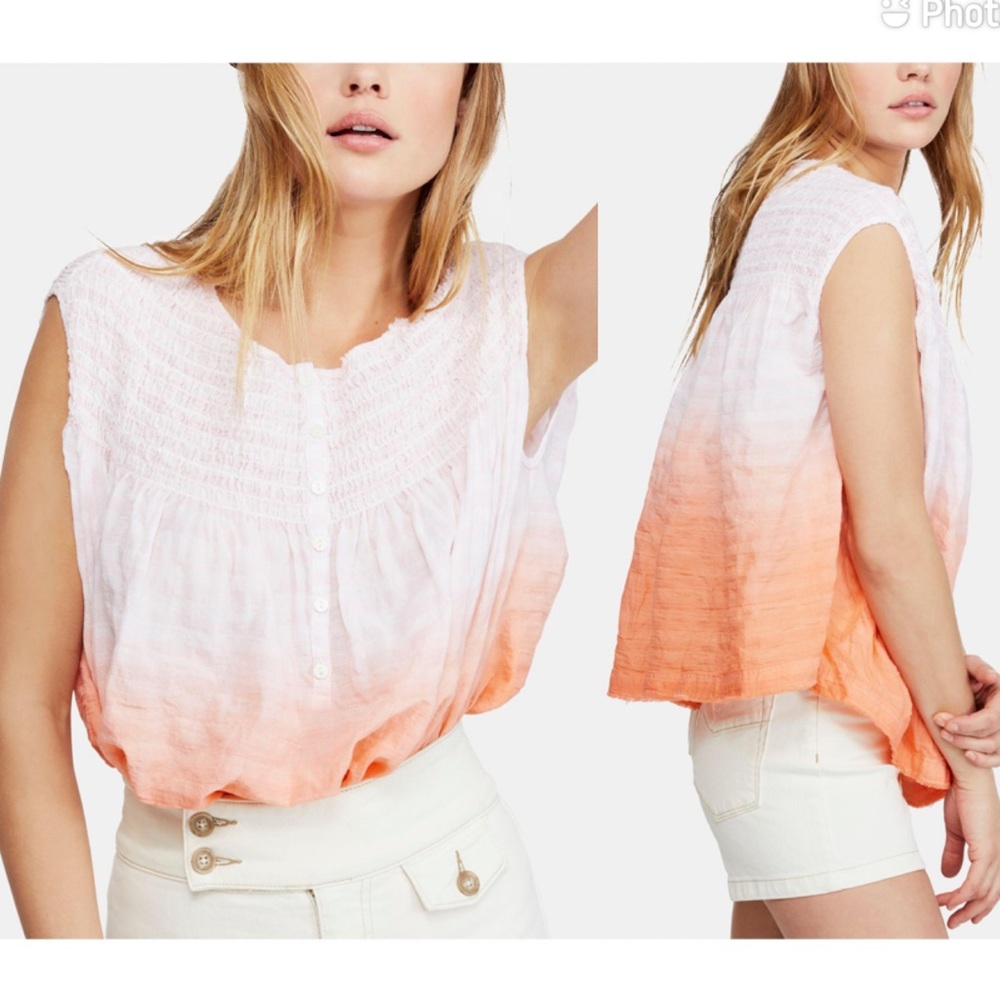 NWT Free People Little Bit Of Something Ombré Blouse